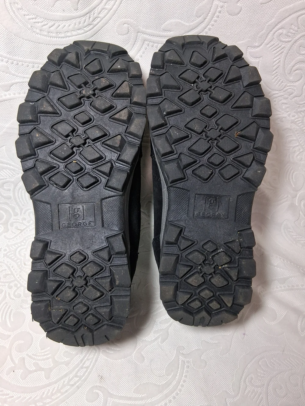 George Black Slip-On Suede-Look Memory Foam Loafers